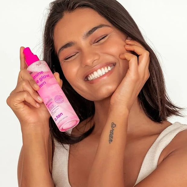 b.tan Clear Face Tan Mist | Gimme The Glow Down - Best Facial Tanner Spray, Gradual Bronzing Sunless Tanning Water, Infuse...