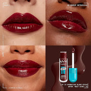 NYX PROFESSIONAL MAKEUP Lip IV Hydrating Glossy Lip Stain with 12HR Hydration - Water Bout Wine (Red) - Product Image