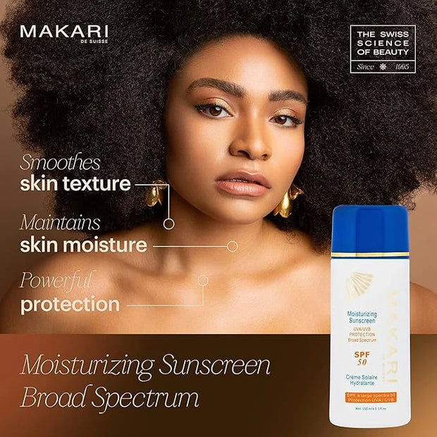 Makari Moisturizing Sunscreen SPF 50 (5.1 fl oz) | Broad Spectrum UVA & UVB Sunblock with Beeswax | Anti-Aging Sunscreen f...
