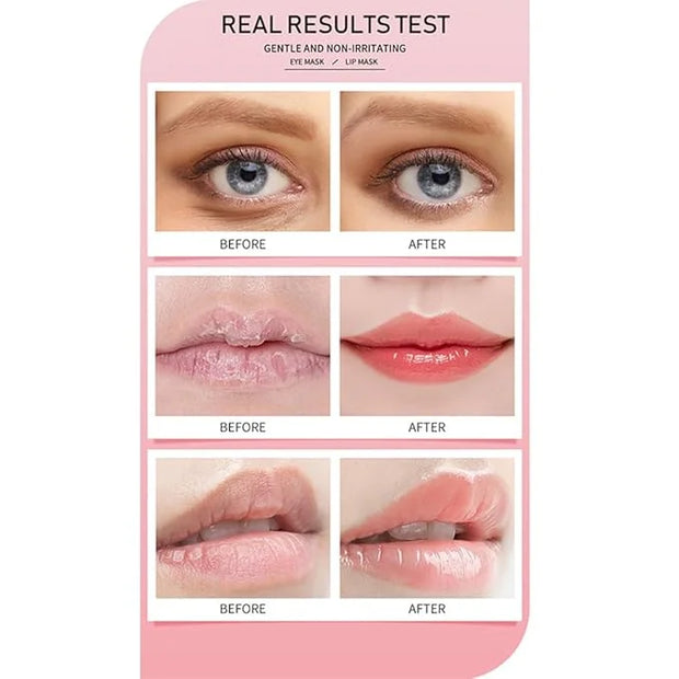 15 Pairs Eye Mask and 15 Pcs Lip Mask, Under Eye Patches and Lip Pads, Anti Aging Eye and Lip Mask, Collagen Crystal Mask ...