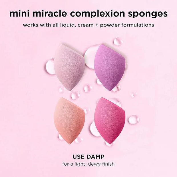 Real Techniques Mini Miracle Complexion Sponge 4 Pack, Small Makeup Blending Sponges, For Foundation & Concealer, Mini Siz...