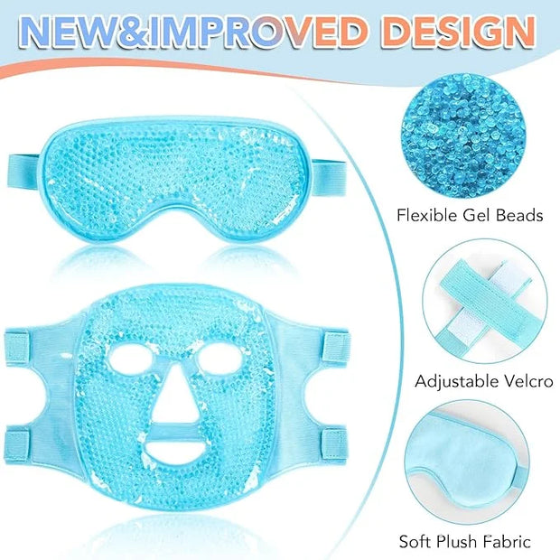 XPCARE Colding Ice Face Mask and Cooling Eye Mask for Puffy Eyes & Migraine Relief, Gel Eye Mask, Cool Face Masks for Dark...