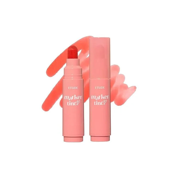ETUDE Dear Darling Marker Tint #5 Pink Tangerine (5g) | Hydrating & Long Lasting Lip Stain | High Pigmented Lip Maker with...