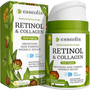 Retinol Collagen Cream, Anti Aging Face Moisturizer and Caffeine Eye Cream for Dark Circles and Puffiness - Product Image