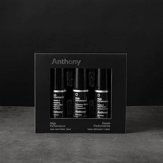 Anthony High-Performance Trio Kit – Eye Cream (0.5 Fl Oz), Vitamin C Facial Serum (0.5 Fl Oz), and Vitamin A Hydrating Fac...