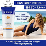Face Sunscreen SPF 50+ PA+++,No Sticky Tinted Sunscreen for Face,Lightweight Long Lasting Travel Size Sunscreen Cream,Wate...
