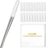 Dermaplaning Tool for Face, 20 Blade Refills, Dermaplane Razor for Face, Hair Remover Blade for Eyebrows and Peach Fuzz, F...