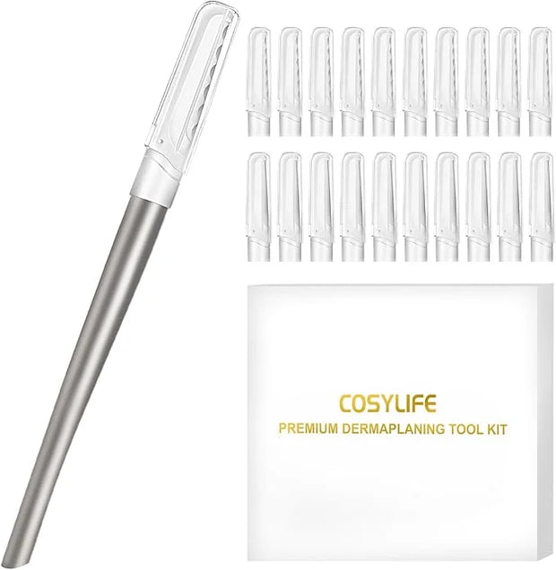 Dermaplaning Tool for Face, 20 Blade Refills, Dermaplane Razor for Face, Hair Remover Blade for Eyebrows and Peach Fuzz, F...