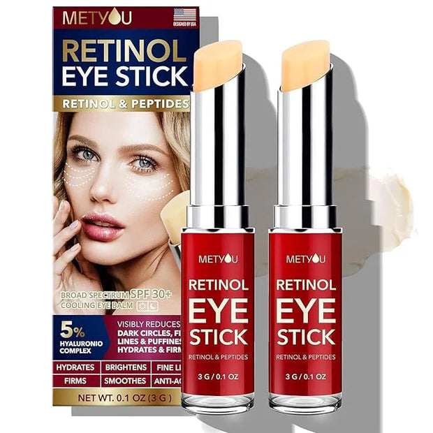 Retinol Under Eye Brightener Stick, Dark Circles Under Eye Treatment for Women with 5% Hyaluronic Acid Complex - Anti Agin...
