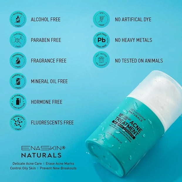 Acne Pimple Spot Treatment Cream: Cystic Hormonal Blackheads Blemish Remover for Face, Back and Body - with 10% Azelaic Ac...
