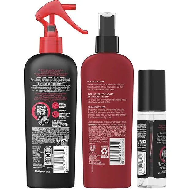 TRESemmé Expert Keratin Smooth Hair Care Set - Heat Protection Spray, Shine Serum with Marula Oil, and Thermal Leave-in Sp...