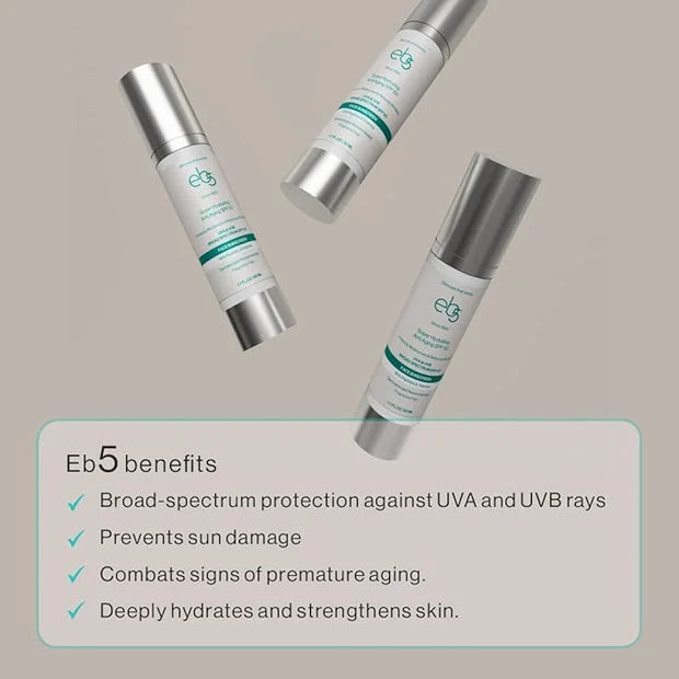 eb5 Super Hydrating Anti-Aging Face Sunscreen SPF 50 | AM Facial Moisturizing Broad Spectrum Sunscreen formulated with Zin...