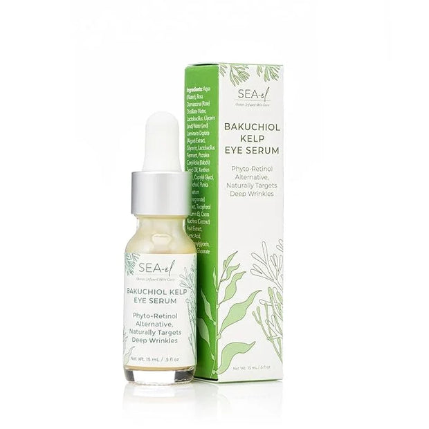 Bakuchiol Kelp Eye Serum Plant-Based Skincare Naturally Boosts Under Eye Glow Targets Deep Wrinkles & Supports Smooth Skin...