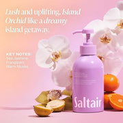 Saltair Body Wash, Island Orchid 2-Pack. Moisturizing Body Cleanser with Monoi Oil and Cupuacu Butter. Luxury Shower Gel f...