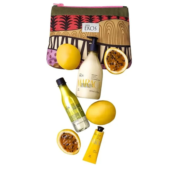 natura Ekos Maracujá Soothing Ritual Gift Set (3 Products) - Body Lotion, Shower Oil and Hand Cream - Gift Box and Make Up...