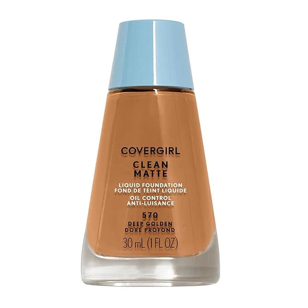 COVERGIRL Clean Matte Liquid Foundation, Deep Golden 570, Pack of 1 - Product Image