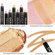 evpct Beige Gold Shimmer Cream Eye Shadow Brightener Sticks Set for Eyes, Gold Shimmery Matte Pencil Eye shadow Applicator...