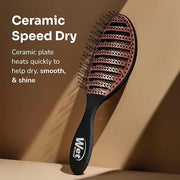 Wet Brush Ceramic Speed Dry Hair Brush, Black - Vented Design & Soft HeatFlex Bristles Are Blow Dry Safe - Ergonomic Handl...