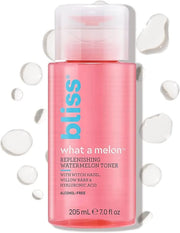 Bliss What a Melon Replenishing Watermelon Hyaluronic Acid Toner - 7 Fl Oz - Witch Hazel & Willow Bark - Hydrates, Refresh...