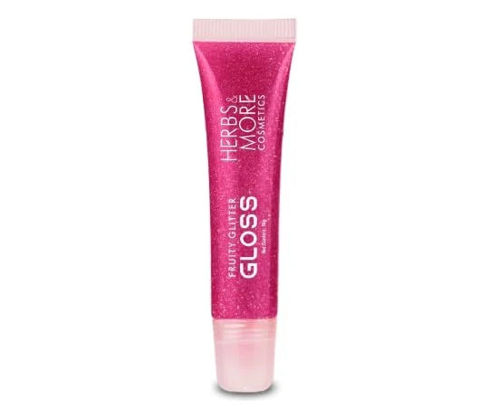 Herbs & More Cosmetics Fruity Lip Gloss Glitter – High Shine, Long-Lasting Moisture, Lightweight Non-Sticky Formula for Sp...