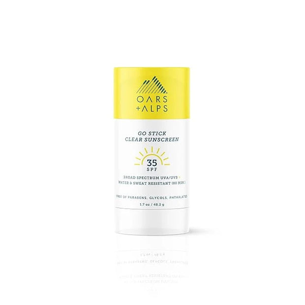 Oars + Alps Go Stick Clear SPF 35 Face Sunscreen, Skin Care Infused with Vitamin E and Antioxidants, Water and Sweat Resis...