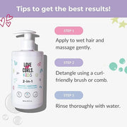 Love Ur Curls Kids - LUCK 2 in 1 Shampoo and Conditioner, Fragrance Free, Pediatrician Approved, Gentle Tear Free Unscente...