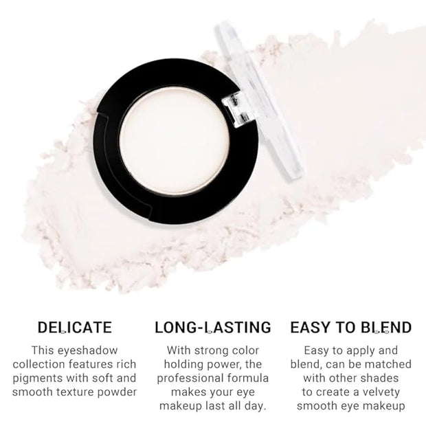 Monochrome Matte Eyeshadow Makeup Palette, Highly Pigmented Ivory White Eyeshadow Palette, Matte Pressed Powder Eye shadow...
