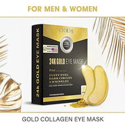 24K Gold Under Eye Patches for Dark Circles & Puffiness – Korean Masks for Bags & Fine Lines – Hydrating Eyes Bag Treatmen...