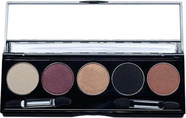 Cleopatra Shimmer White, Purple Burgundy, Gold Bronze, Black and Copper Penny Vegan Eyeshadow Palette; Talc, Paraben & Cru...