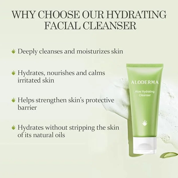 Aloderma Essential Aloe Hydrating Skin Care Set - 4 Pieces - Gel, Cleanser, Toner, Cream - Product Image