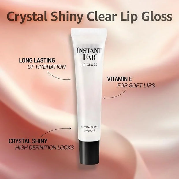 STUDIO LIMITED Instant Fab Crystal Shiny Clear Lip Gloss Long Lasting Ultra Hydrating Plumping Lip Gloss for women girls V...