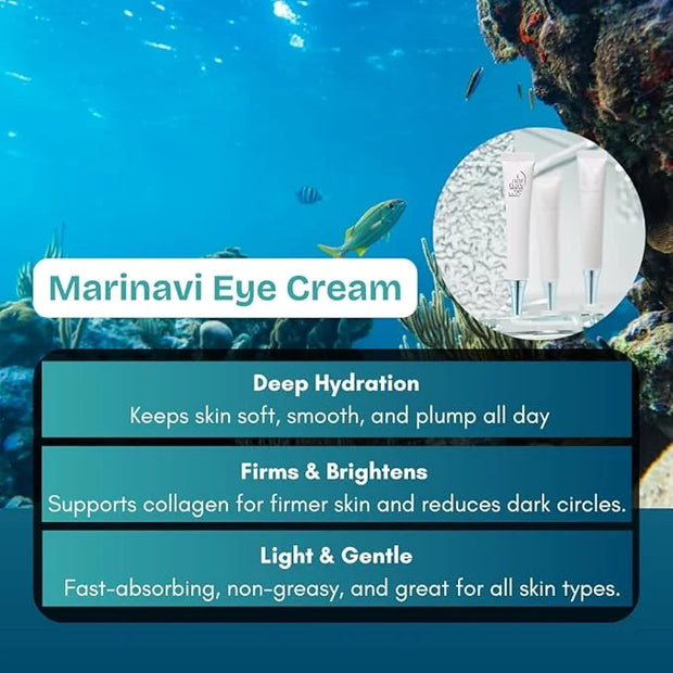 Marinavi Hydrating Eye Cream – Lightweight Moisturizer for Under Eyes, with Hyaluronic Acid, Jojoba & Olive Oil for Soft, ...