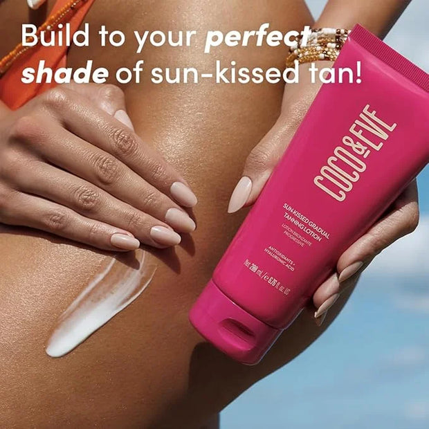 Coco & Eve Sun-kissed Gradual Tanning Lotion - Natural Sunless Moisturizing Tanner with 72H Hydration & Streak-Free, Build...