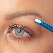TRIM Azure Collection Slant Tip Tweezer – Precision-Ground Tips Grasp Even The Finest Hairs – Angled to Align with The Bro...
