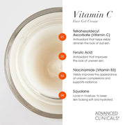 Advanced Clinicals Brightening Vitamin C Body Cream + Potent Vitamin C Face Moisturizer Gel Cream 2pc Skincare Set For Wom...