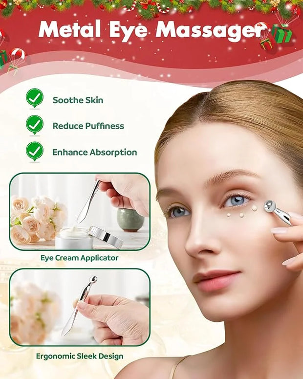2 Pairs Reusable Under Eye Wrinkle Patches Silicone Mask, Plump Fine Lines & Wrinkles, with Metal Eye Cream Applicator, Ti...