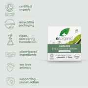 Dr. Organic Ageless Eye Contour Serum with Seaweed | Smoothing and Firming, Targets Fine Lines, Fragrence Free, Certified ...