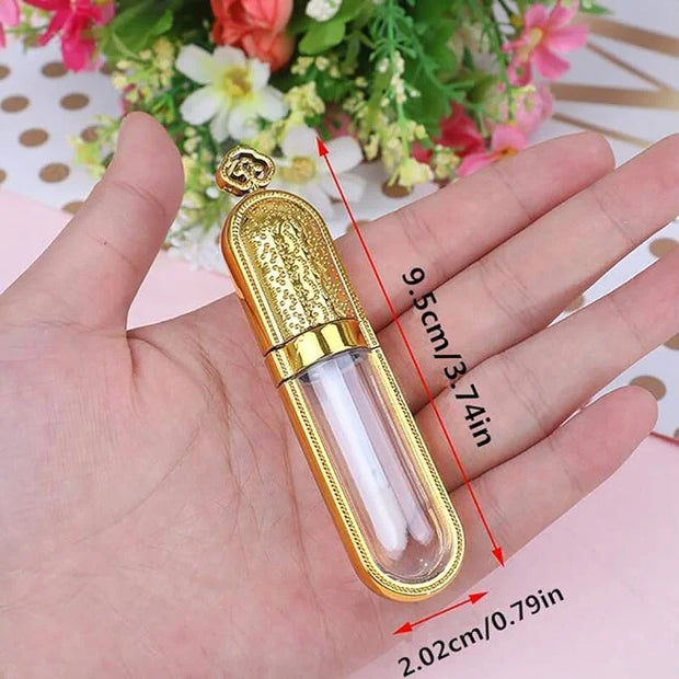 5 Pcs 3ml Lip Gloss Tubes Empty Refillable Lip Balm Bottles Vials Containers with Lip Brush for DIY Lipstick Lip Gloss Sam...