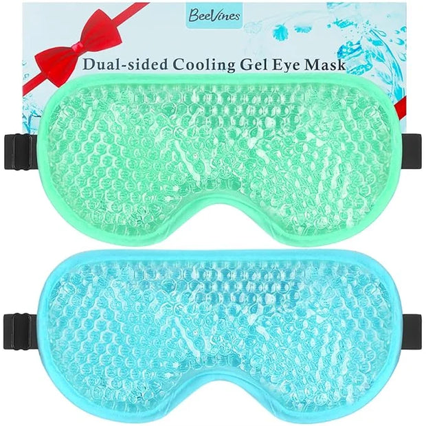 BeeVines Gel Eye Mask, 2 Pack Cooling Ice Masks for Puffy Eyes for Men & Women, Cold & Warm Compress for Post Surgery, Puf...