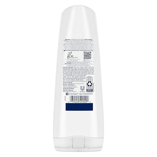 Dove Conditioner Argan Oil & Damage Repair 1 for Damaged Hair 92% Natural Origin, Paraben Free Conditioner 12 oz (Pack of ...