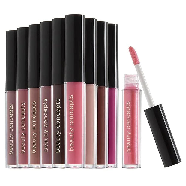 Beauty Concepts Lip Gloss Collection – Shimmering, Glossy Lip Makeup Set for a Radiant Finish, Neutral - Product Image
