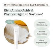 mixsoon Bean Eye cream Moisturizer With Mild Soothing Beans Korean Skin Care 0.67 fl. oz. / 20ml - Product Image