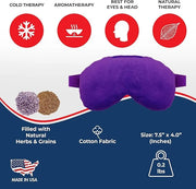 Lavender Lavender Eye Mask Pillow - Weighted Eye Mask for Relaxation, Yoga and Stress Relief - Cold Therapy Lavender Eye M...