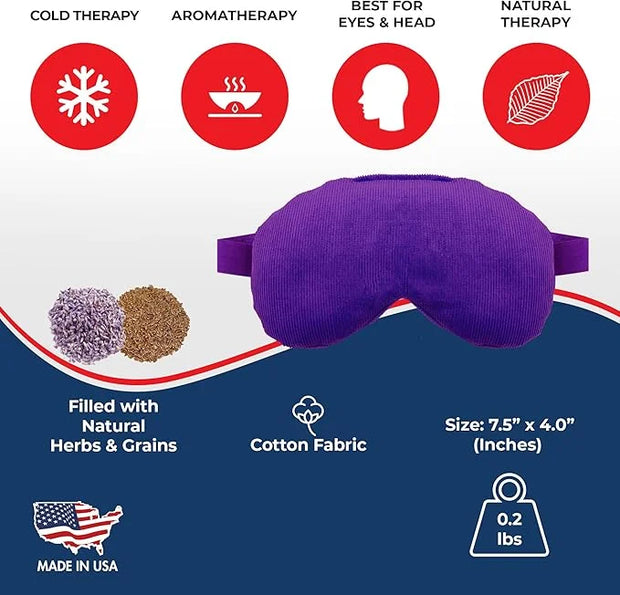 Lavender Lavender Eye Mask Pillow - Weighted Eye Mask for Relaxation, Yoga and Stress Relief - Cold Therapy Lavender Eye M...