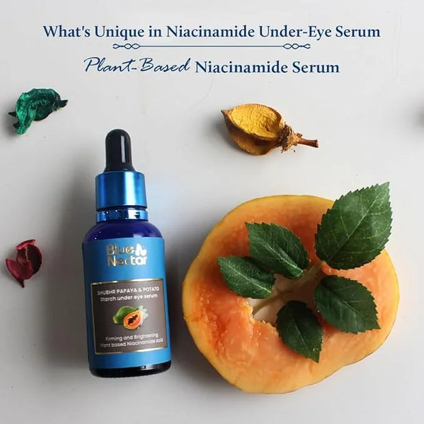 Blue Nectar Dark Circles Under Eye Serum with Plant Based Niacinamide from Potato (1Fl Oz) Paired with Natural Rose Face T...