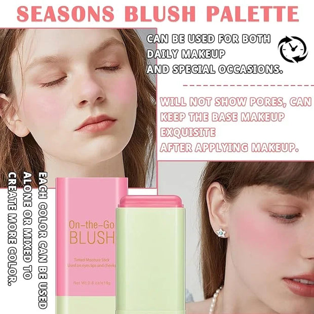 Blush Cream for Cheeks,Face Matte Contour Blush Makeup,Buildable Shimmer Facial Cheek Blusher Shades,Blendable Cosmetic Ma...