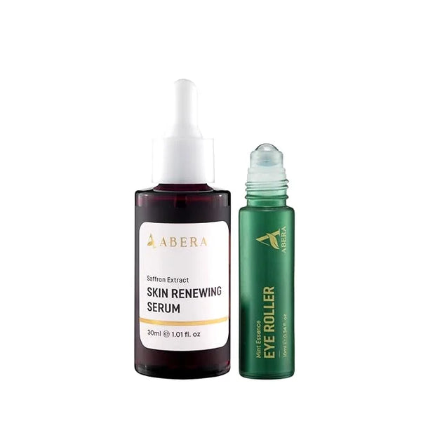 Combo Abera Saffron Serum For Melasma Treatment & Abera Eye Roller Serum With Mint For Dark Circles and Puffiness - Produc...
