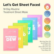 I DEW CARE Glass Skin Face Mask Variety Pack - Let's Get Sheet Faced | For Perfect Care Routine, 2 Week Intense Korean Fac...
