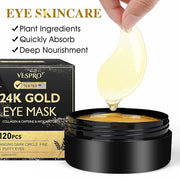 VESPRO 120 PCS 24K Gold Under Eye Patches for Dark Circles and Puffy Eyes, Eye Mask With Collagen and Hyaluronic Acid for ...