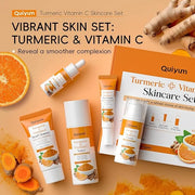 Skin Care Set, Turmeric Vitamin C Skincare 5PCS - Beauty Skin Care for Teens, Facial Skin Care Routine Set Kit, Improve Da...